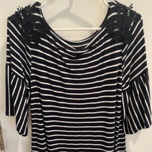 Banana Republic Knit Striped Bell Sleeve Top